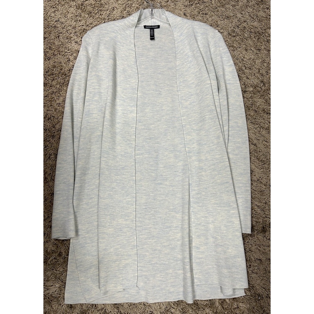 Eileen Fisher Womens Size XXS Blue Long Sleeve Merino Wool Cardigan Sweater (L8)